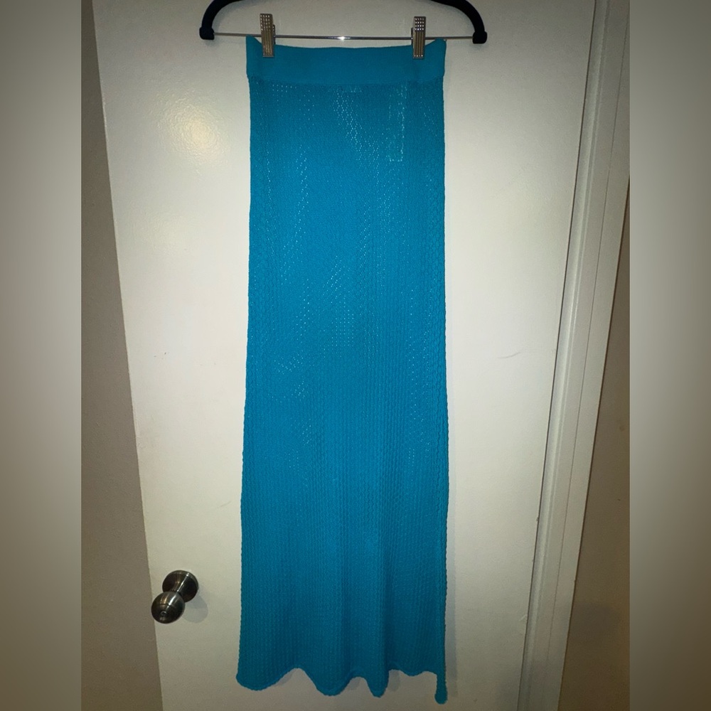 Zara Women's Aqua Blue Maxi Skirt/Cover Up
